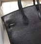 Hermes Black Lizard Birkin Bag 25cm Gold Hardware