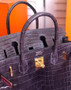 Hermes Violette  Birkin 30 in Porosus  Crocodile with Gold hardware Hermes Violette  Birkin 30 in Porosus  Crocodile with Gold hardware