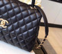 Chanel Mini Coco Handle Bag with Calfskin  Handle Black