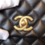 Chanel Mini Coco Handle Bag with Calfskin  Handle Black