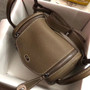 Hermes Mini Lindy 20cm Bag Etoupe Taurillon Clemence Leather Palladium  Hardware