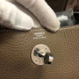 Hermes Mini Lindy 20cm Bag Etoupe Taurillon Clemence Leather Palladium  Hardware