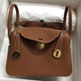 Hermès Mini Lindy 20cm Bag  Gold Taurillon Clemence Leather Gold Hardware