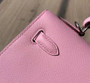 Hermes Mauve Sylvestre Kelly 25 cm Epsom Palladium Hardware