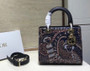 Christian Dior BLACK  LADY DIOR MEDIUM DIOR ANIMALS EMBROIDERED SMOOTH CALFSKIN BAG Christian Dior BLACK  LADY DIOR MEDIUM DIOR ANIMALS EMBROIDERED SMOOTH CALFSKIN BAG
