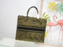 Christian Dior GREEN DIOR BOOK TOTE CAMOUFLAGE EMBROIDERED CANVAS BAG 