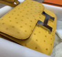 HERMÈS Constance 24 JAUNE D’OR  Ostrich with Palladium Hardware