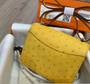 HERMÈS Constance 24 JAUNE D’OR  Ostrich with Palladium Hardware