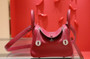 Hermes Mini Lindy 20cm Bag Ruby Togo Leather Palladium  Hardware