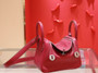 Hermes Mini Lindy 20cm Bag Ruby Togo Leather Palladium  Hardware