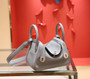 Hermes Mini Lindy 20cm Bag  Gris Mouette Togo Leather Palladium  Hardware