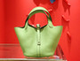 Hermes Vert Criquet Picotin Lock MM Togo Leather Bag