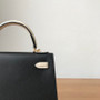 Hermes Special Order Black/ Craie Kelly 25 cm Epsom Gold Hardware Hermes Special Order Black/ Craie Kelly 25 cm Epsom Gold Hardware