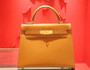 Hermès Gold Kelly 28 Box Leather Gold Hardware Hermès Gold Kelly 28 Box Leather Gold Hardware