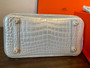 Hermes Rare Silver Birkin Bag 25cm Niloticus Crocodile Palladium Hardware Hermes Rare Silver Birkin Bag 25cm Niloticus Crocodile Palladium Hardware
