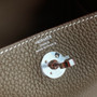 Hermes Mini Lindy 20cm Bag Etoupe Taurillon Clemence Leather Palladium Hardware
