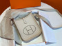  Hermès Evelyne Mini Bag Craie Taurillon Clemence Leather