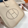  Hermès Evelyne Mini Bag Craie Taurillon Clemence Leather