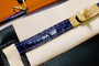 Hermès Special Order Black/ Blue  Electric Kelly 28 Box Leather  Gold Hardware with crocodile handle