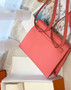 Hermes 8W Rose Azalee Kelly Danse Bag Evercolour Leather Palladium Hardware Hermes 8W Rose Azalee Kelly Danse Bag Evercolour Leather Palladium Hardware