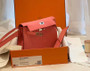 Hermes 8W Rose Azalee Kelly Danse Bag Evercolour Leather Palladium Hardware Hermes 8W Rose Azalee Kelly Danse Bag Evercolour Leather Palladium Hardware