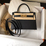 Hermès Black Kelly 20 Epsom leather Gold hardware