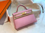 Hermes X9 Mauve Sylvestre  Mini Kelly II 20 Epsom calf Gold Hardware