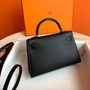 Hermes Black Mini Kelly II 20 Epsom Gold Hardware Hermes Black Mini Kelly II 20 Epsom Gold Hardware