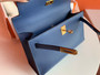 Hermès  7E BLUE BRIGHTON Kelly Mini Swift Gold Hardware