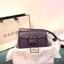 Gucci 1955 Horsebit shoulder bag with Blue leather  polka dot and Double G print Gucci 1955 Horsebit shoulder bag with Blue leather  polka dot and Double G print