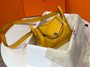 Hermes Mini Lindy 20cm Bag 9D Amber Togo Leather Palladium Hardware