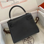 Hermes Quelle Idole Kelly Doll Bag Black Swift Palladium  Hardware Hermes Quelle Idole Kelly Doll Bag Black Swift Palladium  Hardware