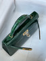 Hermes Vert Fonce Mini Kelly II 20 Alligator Gold Hardware
