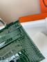Hermes Vert Fonce Mini Kelly II 20 Alligator Gold Hardware