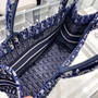 Christian Dior SMALL DIOR BOOK TOTE Blue Dior Oblique Embroidered Velvet Christian Dior SMALL DIOR BOOK TOTE Blue Dior Oblique Embroidered Velvet