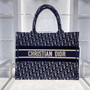 Christian Dior SMALL DIOR BOOK TOTE Blue Dior Oblique Embroidered Velvet Christian Dior SMALL DIOR BOOK TOTE Blue Dior Oblique Embroidered Velvet