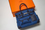 Hermes Limited Edition Cargo Birkin 35 cm Black Swift and Blue  canvas 