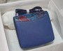 Hermès Limited Edition 2002 20cm "Sieste au Paradis” Blue Palladium Hardware