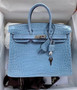 Hermes P3 Bleu Du Nord Birkin Bag 25cm Niloticus Crocodile Palladium Hardware Hermes P3 Bleu Du Nord Birkin Bag 25cm Niloticus Crocodile Palladium Hardware