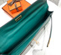 HERMES KELLY CUT CLUTCH BAG VERT FONCE EPSOM GOLD HARDWARE