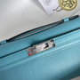 HERMES KELLY CUT CLUTCH BAG BLUE JEAN EPSOM PALLADIUM HARDWARE