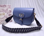 Christian Dior LARGE DIOR BOBBY BAG Blue Box Calfskin with Blue Dior Oblique Embroidered Strap