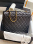 Chanel  BLACK QUILTED CAVIAR LEATHER JUMBO CLASSIC SINGLE FLAP BAG 