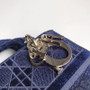 Christian Dior MEDIUM LADY D-LITE BAG Blue Cannage Embroidered Velvet