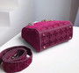 Christian Dior MEDIUM LADY D-LITE BAG Burgundy  Cannage Embroidered Velvet