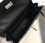 Hermes Black Kelly Danse Bag Swift Leather Palladium Hardware. Hermes Black Kelly Danse Bag Swift Leather Palladium Hardware.