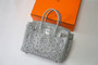  Hermes x Jay Ahr Special Edition custom-embroidering  Grey Birkin Bag 30cm Epsom Leather Palladium Hardware [Carry by Kylie Jenner, Cardi B]