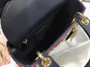 Christian Dior MEDIUM LADY DIOR BAG Black Printed Calfskin with Multicolor Dior In Lights Pearl and Thread Embroidery