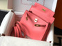 Hermes 8W Rose Azalee Kelly Danse Bag Evercolour Leather Gold Hardware