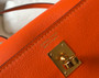 Hermes Orange Kelly Danse Bag Evercolour Leather Gold Hardware  Hermes Orange Kelly Danse Bag Evercolour Leather Gold Hardware